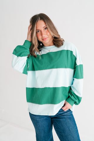 Emerald & Sky Oversized Long Sleeve Pullover