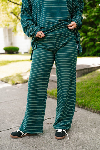 After Hours Striped Pant - Green