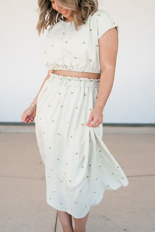Sage & Petals Embroidered Set
