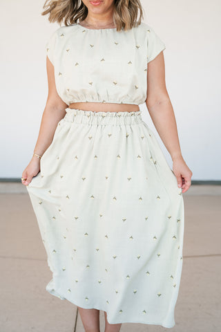 Sage & Petals Embroidered Set