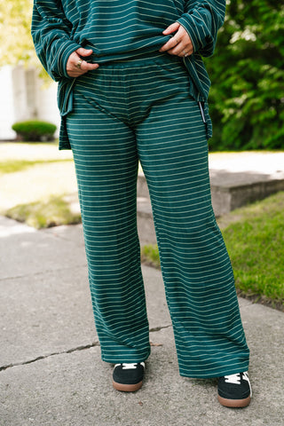 After Hours Striped Pant - Green