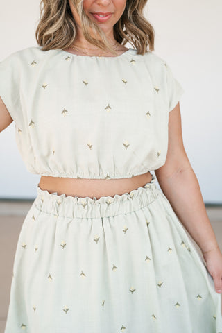 Sage & Petals Embroidered Set