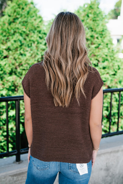 Everyday Ease Crew Neck Sweater Tank - Brown