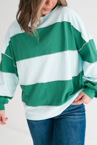 Emerald & Sky Oversized Long Sleeve Pullover