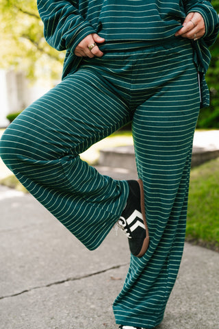 After Hours Striped Pant - Green