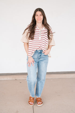 Sunset Trails Vintage Top - Burgundy