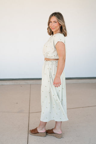 Sage & Petals Embroidered Set