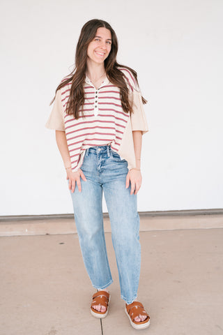 Sunset Trails Vintage Top - Burgundy