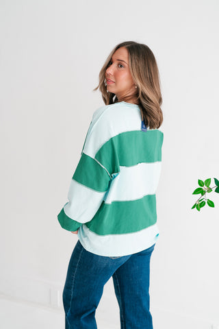 Emerald & Sky Oversized Long Sleeve Pullover