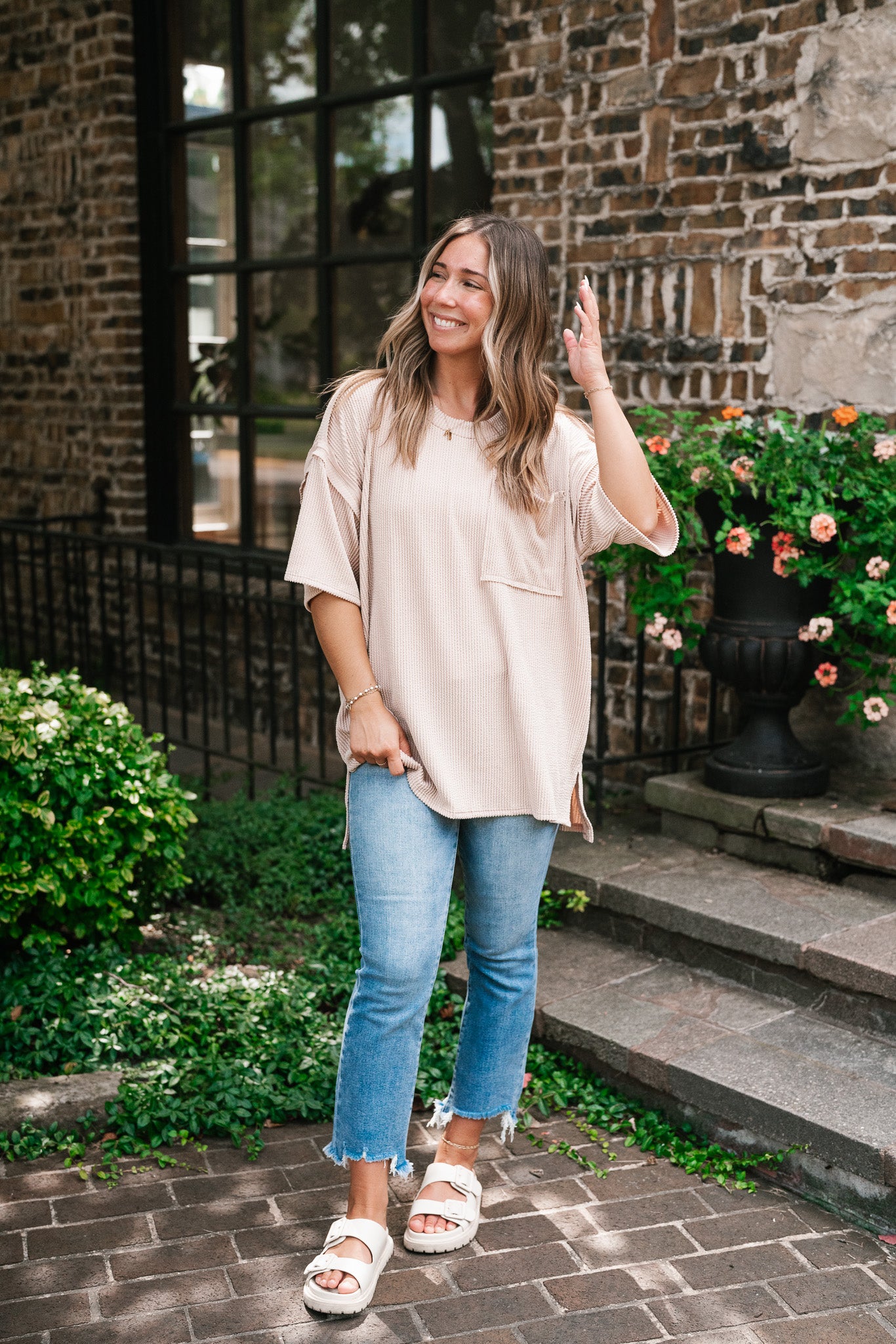 Forever Timeless Relaxed Ribbed Top- Taupe