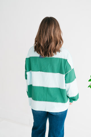 Emerald & Sky Oversized Long Sleeve Pullover