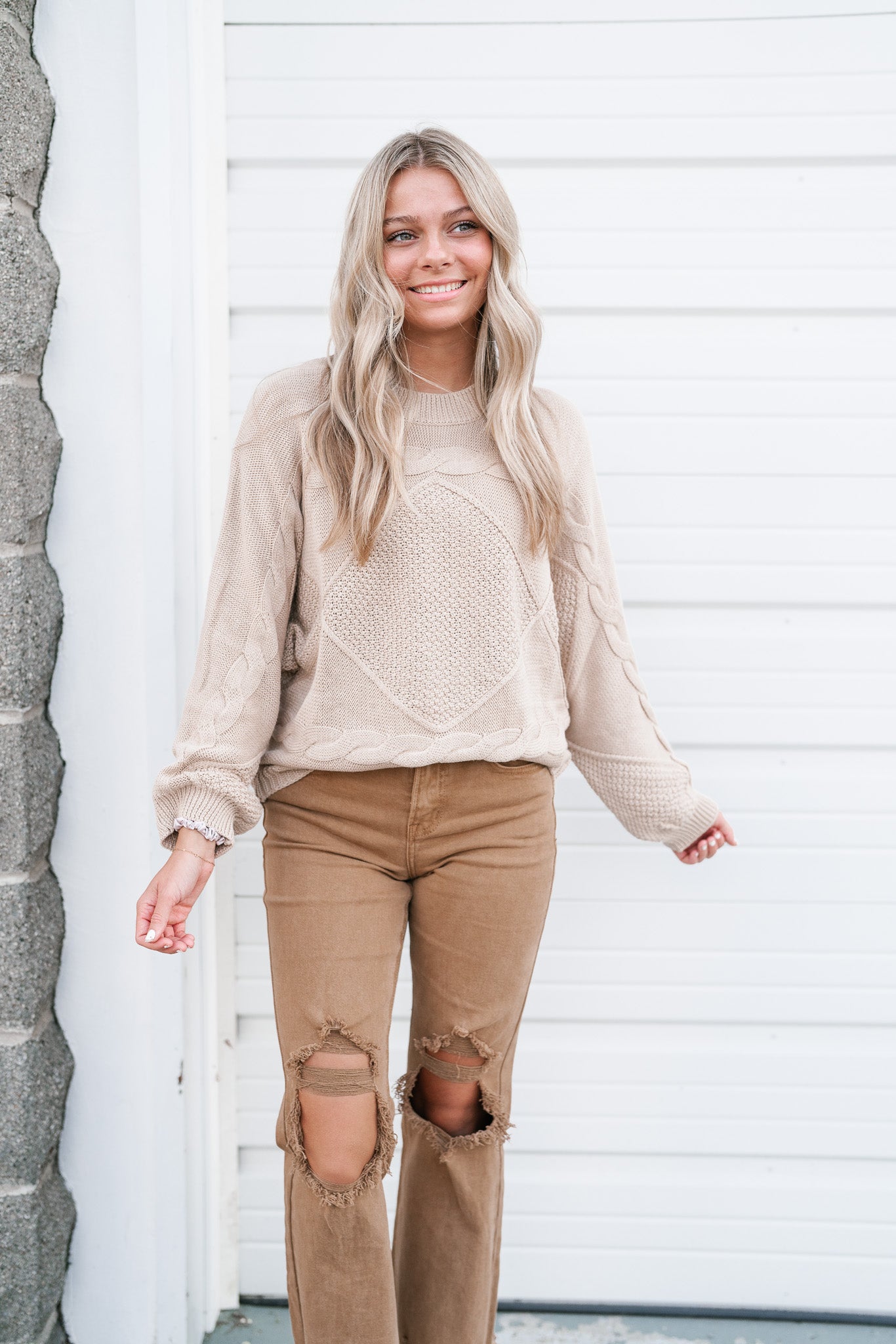 Never Forget Cable Knit Sweater