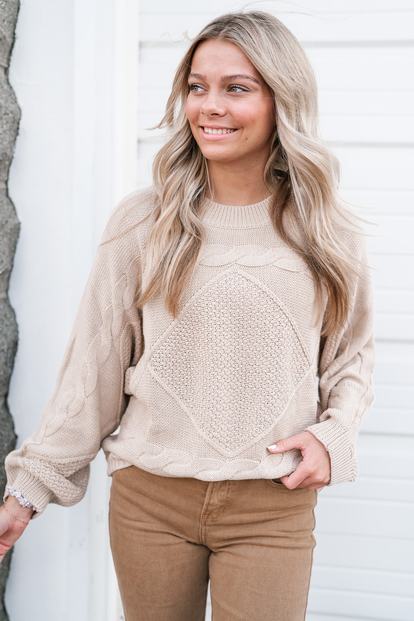 Never Forget Cable Knit Sweater