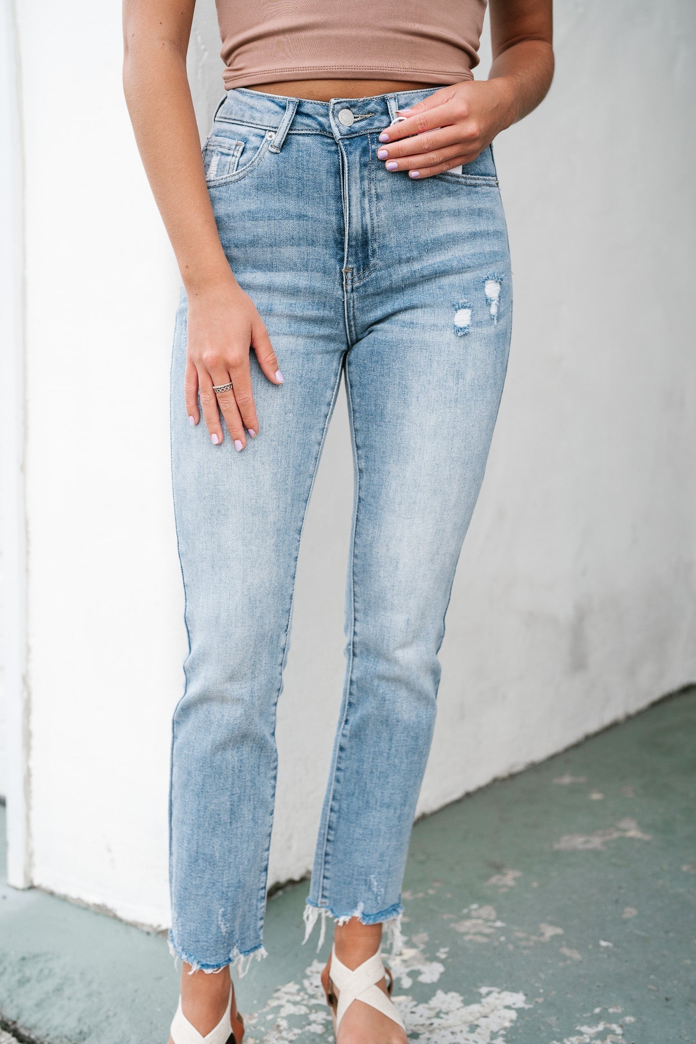 Risen Ann High Rise Straight Leg Jeans