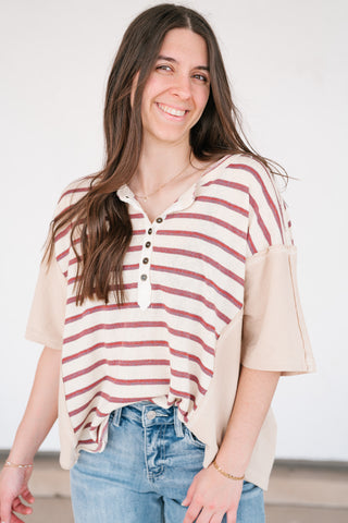 Sunset Trails Vintage Top - Burgundy