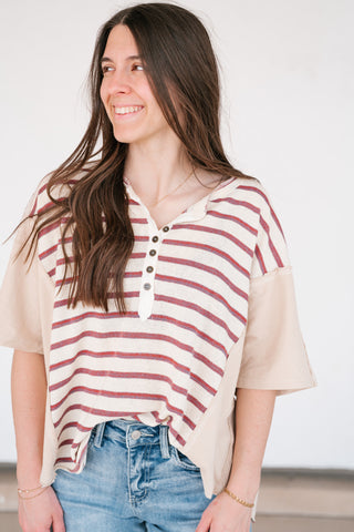 Sunset Trails Vintage Top - Burgundy