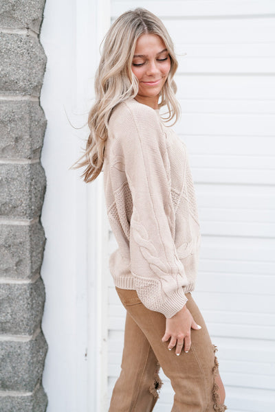 Never Forget Cable Knit Sweater