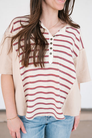 Sunset Trails Vintage Top - Burgundy