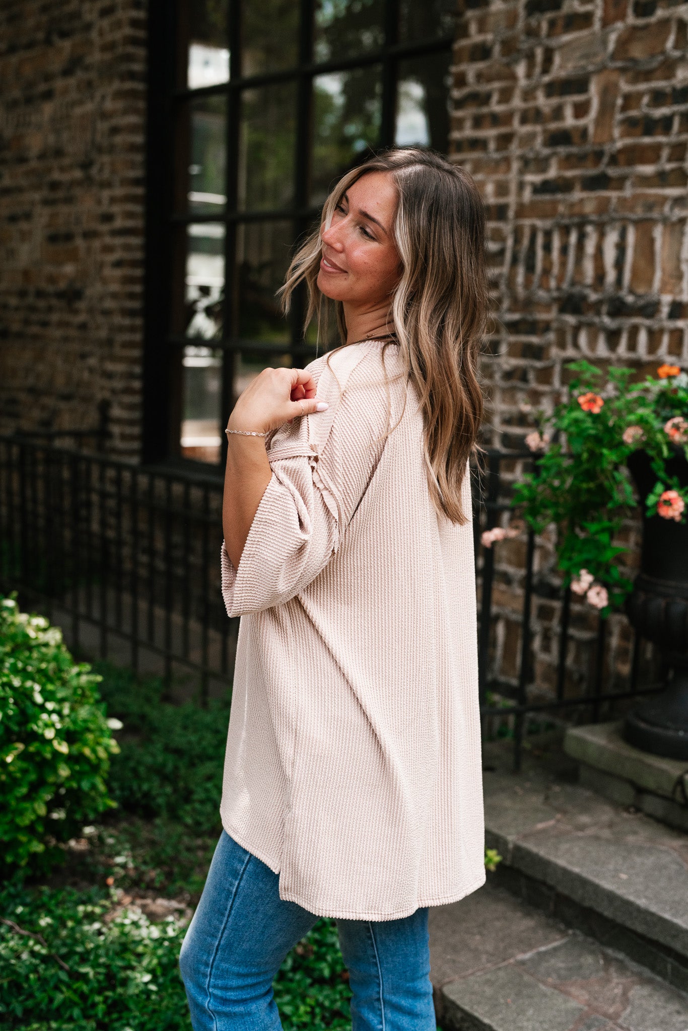 Forever Timeless Relaxed Ribbed Top- Taupe