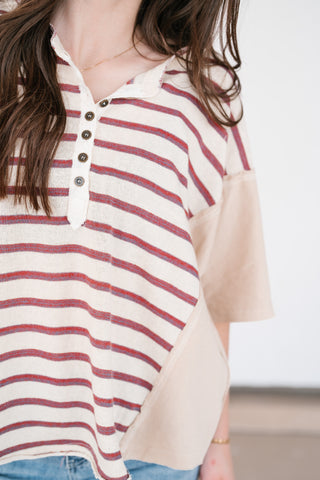 Sunset Trails Vintage Top - Burgundy