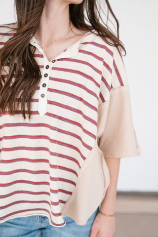 Sunset Trails Vintage Top - Burgundy