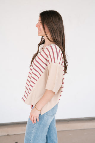 Sunset Trails Vintage Top - Burgundy