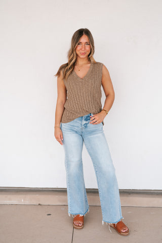 Textured Lines Knit Tank Top