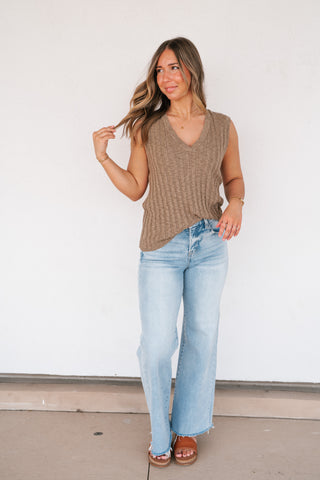 Textured Lines Knit Tank Top