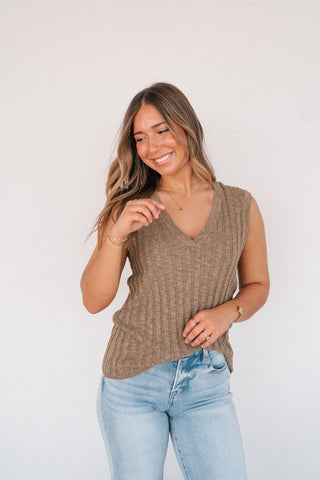 Textured Lines Knit Tank Top