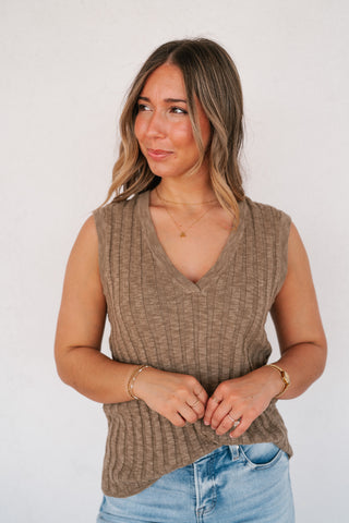 Textured Lines Knit Tank Top