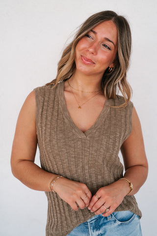 Textured Lines Knit Tank Top