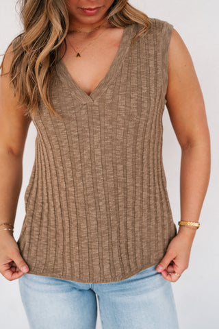 Textured Lines Knit Tank Top