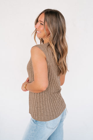 Textured Lines Knit Tank Top