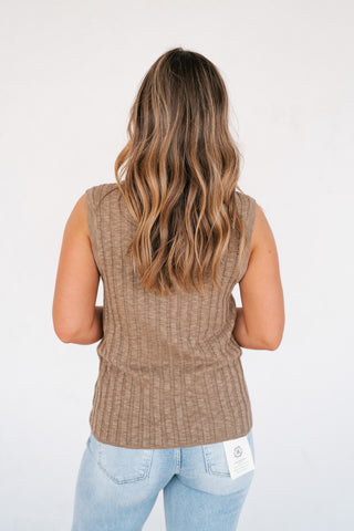 Textured Lines Knit Tank Top