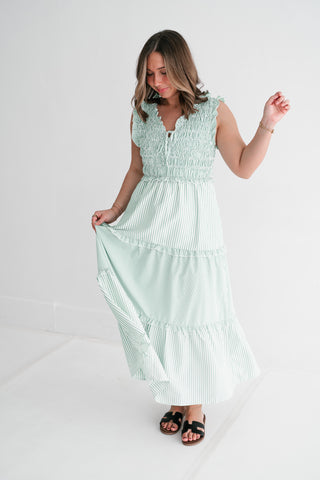 Sweet Spring Moments Smocked Dress Light Green / Medium Sweet Spring Moments Smocked Dress Light Green / Medium