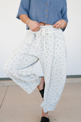 Roll With It Floral Barrel Wide Leg Bottoms