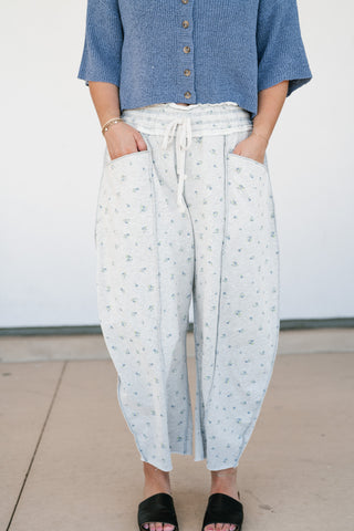 Roll With It Floral Barrel Wide Leg Bottoms