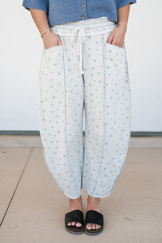 Roll With It Floral Barrel Wide Leg Bottoms