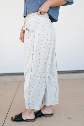Roll With It Floral Barrel Wide Leg Bottoms