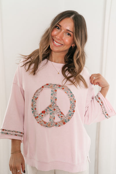 Peaceful Bliss Crewneck - Rose