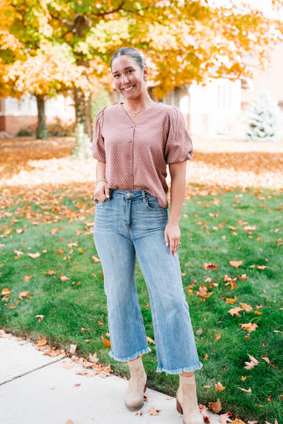 Autumn Charm Puff Sleeve Top