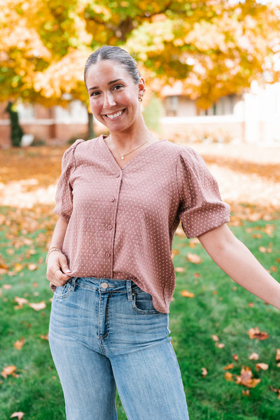 Autumn Charm Puff Sleeve Top