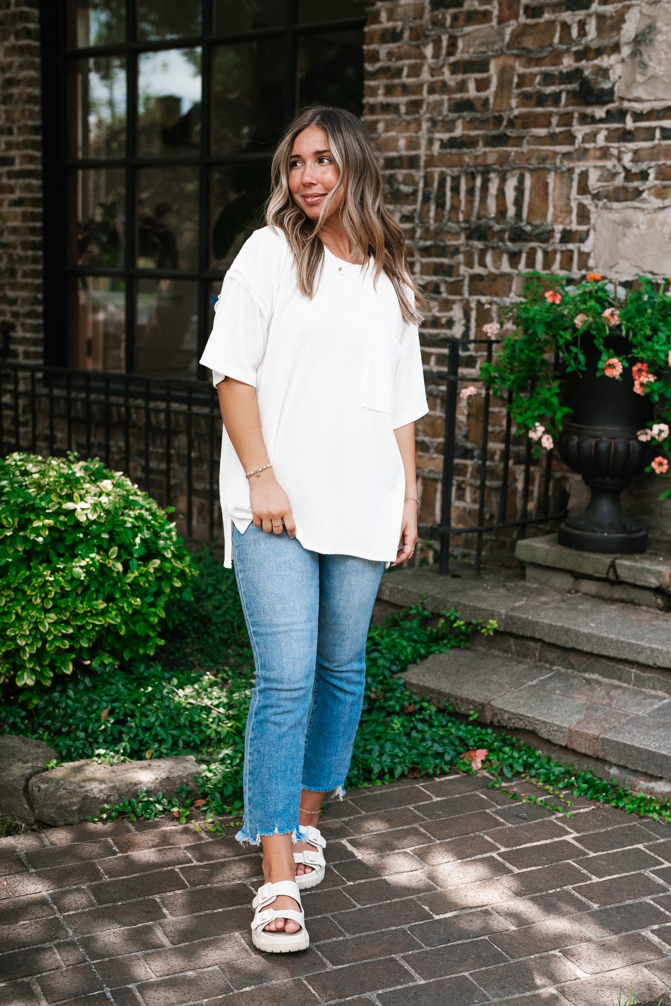 Forever Timeless Relaxed Ribbed Top- White