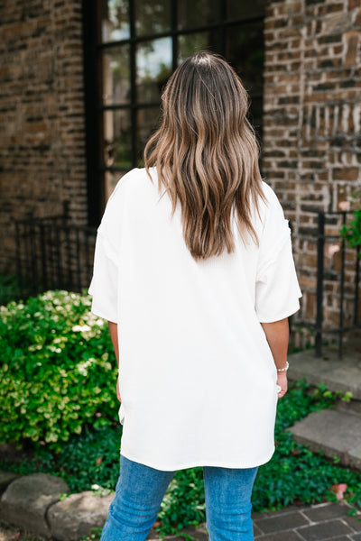 Forever Timeless Relaxed Ribbed Top- White