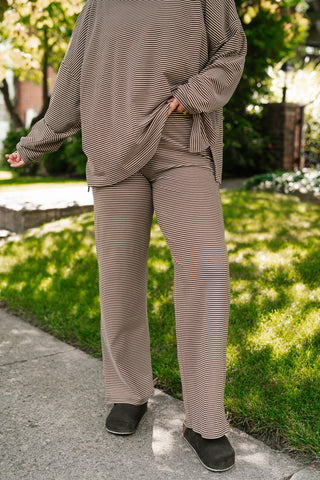 Skyler Oversized Striped Pants - Brown