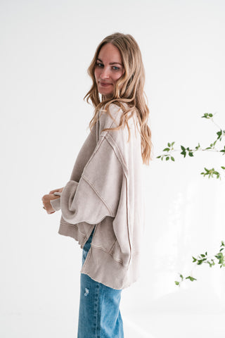 Softstone Balloon Sleeve Relaxed Crewneck