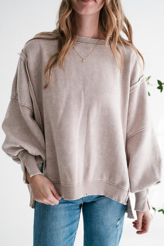 Softstone Balloon Sleeve Relaxed Crewneck