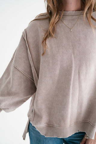 Softstone Balloon Sleeve Relaxed Crewneck