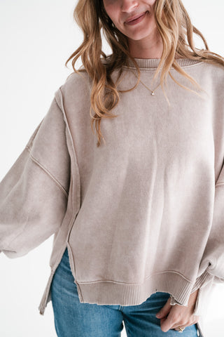 Softstone Balloon Sleeve Relaxed Crewneck