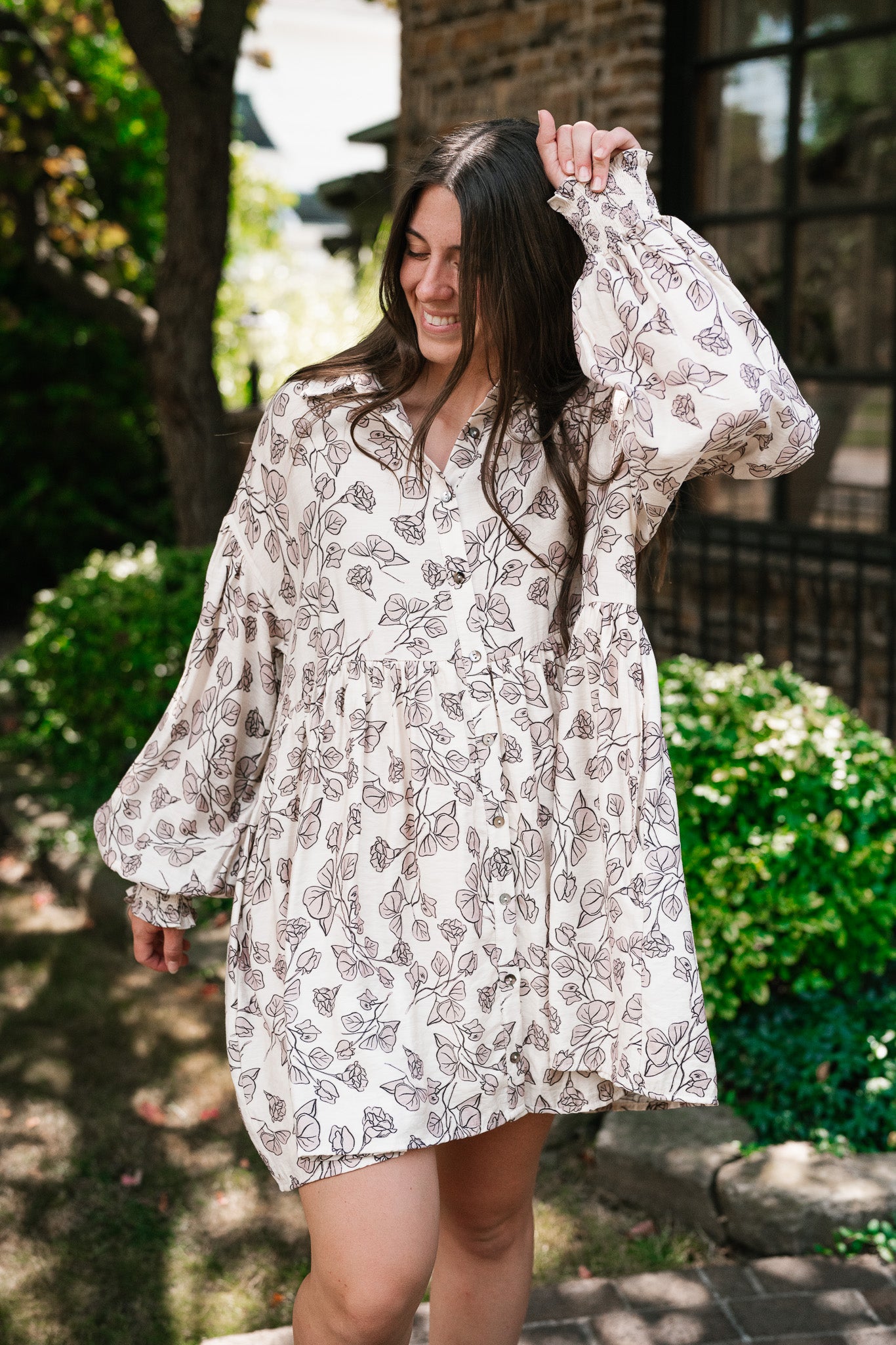 Good Grace Floral Button Up Tunic